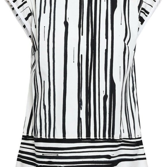 Piazza Sempione 4 Striped Cotton Blend Sateen Top - Picture 3 of 8